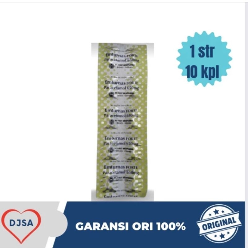 Emturnas forte strip Paracetamol 650mg obat sakit kepala / demam