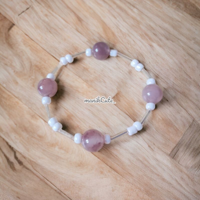 Gelang estetik batu dan manik-manik ukuran anak sampai dewasa ✨