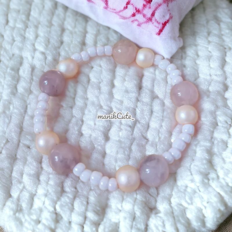 Gelang estetik manik-manik dan batu ukuran anak sampai dewasa ✨
