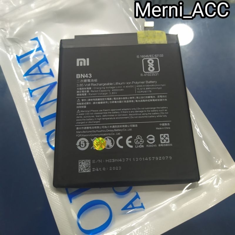 Battery Baterai Xiaomi Redmi note 4X Batre BN43 Original Batre
