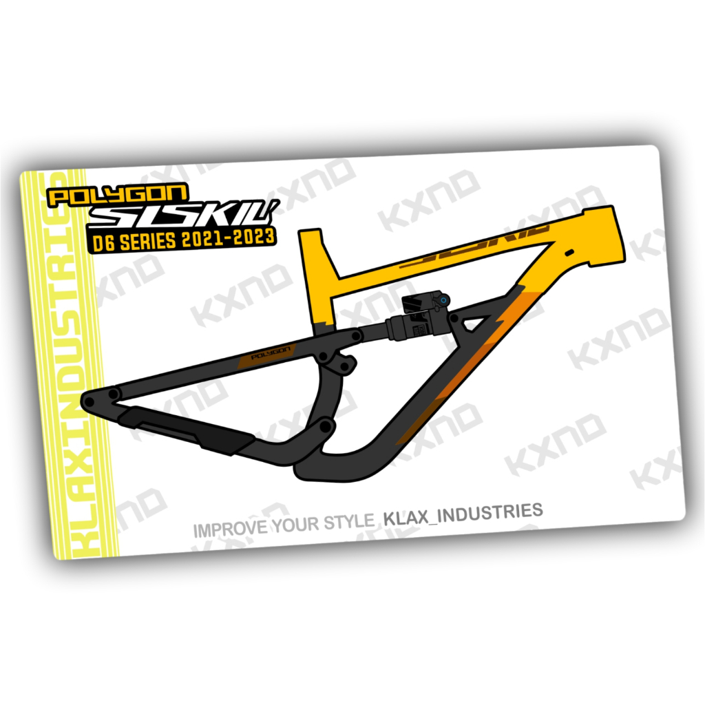 Decal Frame polygon SISKIU D6 2021 2022 2023 KLAX INDUSTRIES Stiker Sepeda