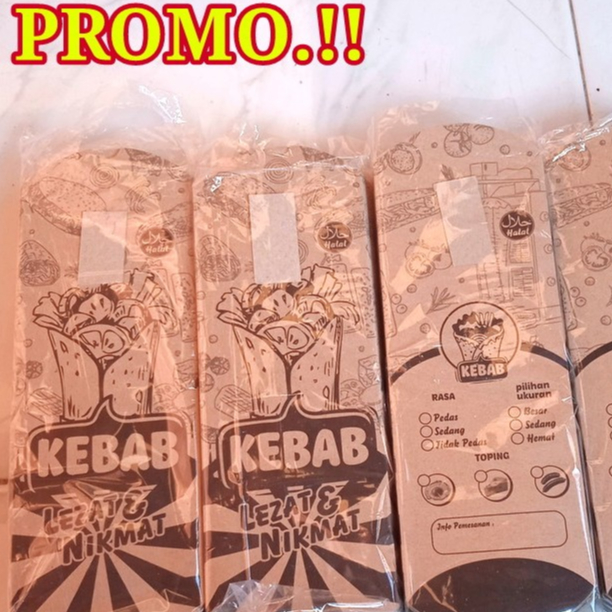 

25 Lembar bungkus kebab / Wadah kebab / Kemasan kebab / Dus kebab