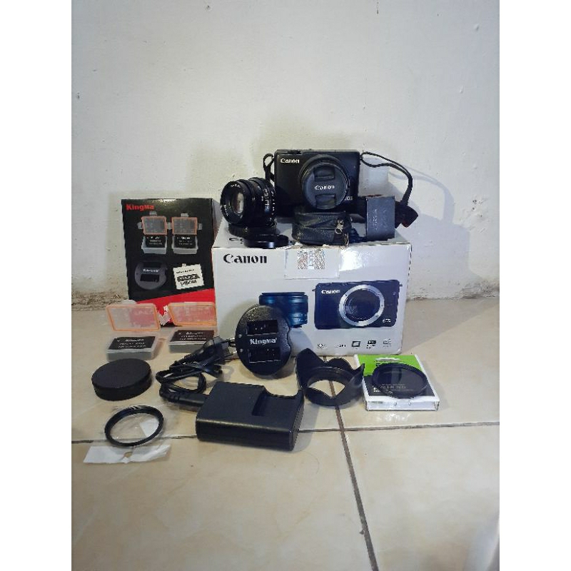 CANON EOS M10 KIT + 7 Artisans FIX 35mm F1.2 bonus batrai kingma dan ND filter Fotga