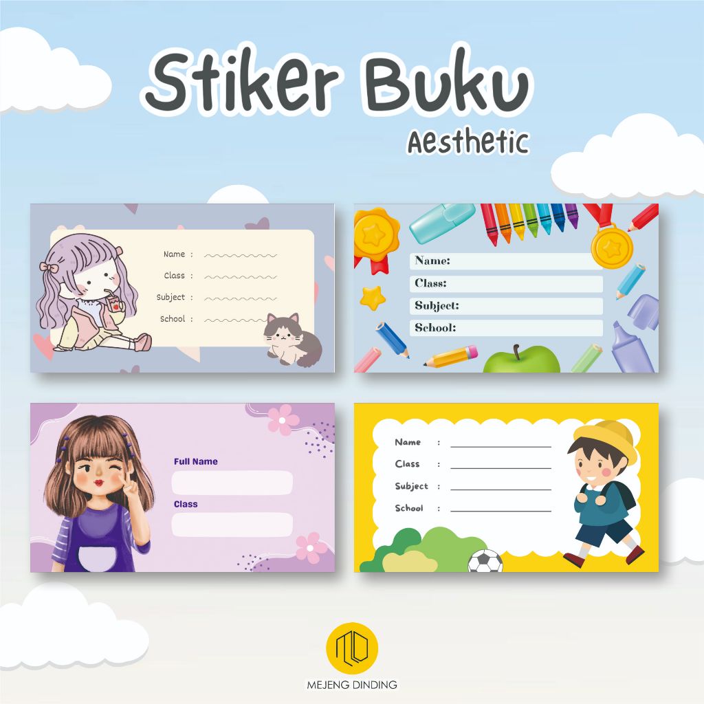 ( 30 PCS ) STIKER LABEL BUKU / LABEL BUKU / LABEL NAMA / STIKER BUKU AESTHETIC / STIKER NAMA / STIKE