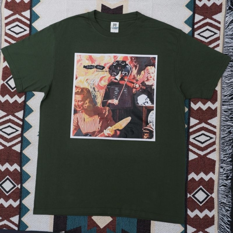 KAOS BAND  TSHIRT GREEN DAY INSOMNIAC TOUR