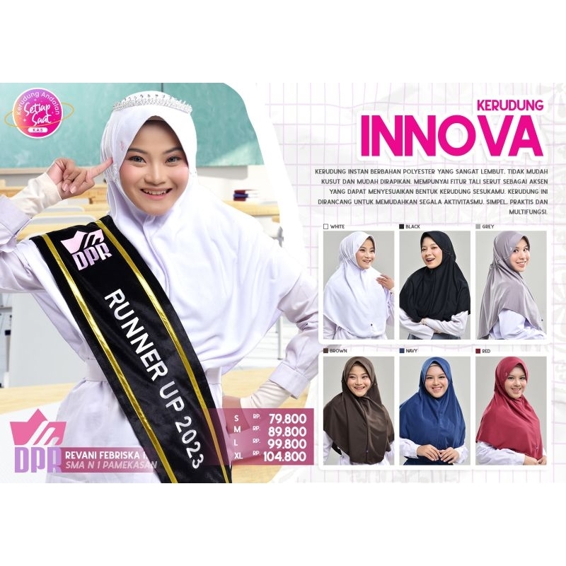 Kerudung Rabbani / Kerudung Sekolah / Kerudung Innova Rabbani / Kerudung Instant / Bergo Rabbani / B