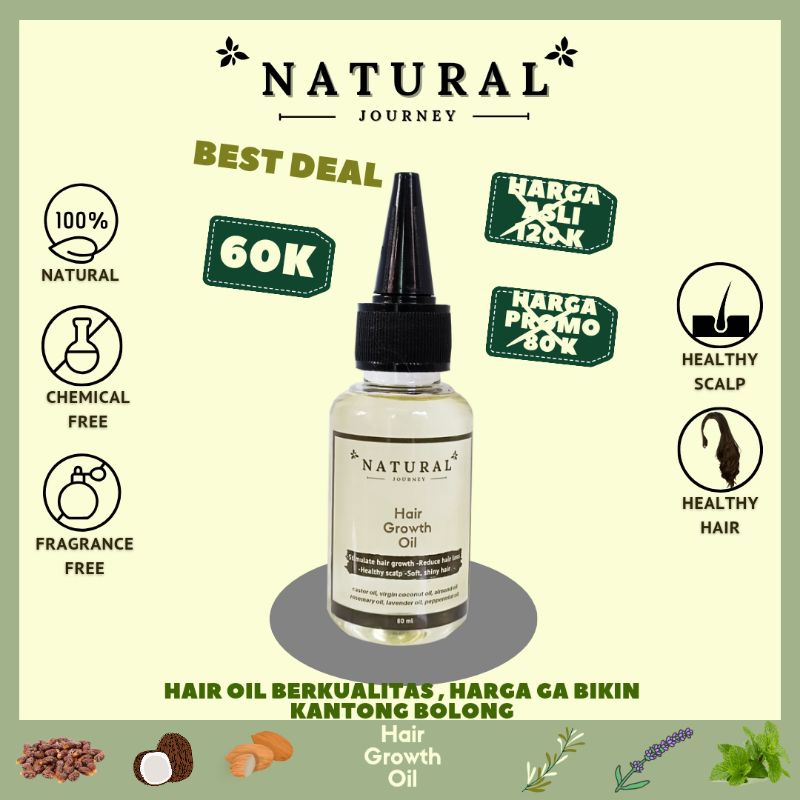 Hair Growth Oil Castor Oil Virgin Coconut Oil VCO Almond Oil Rosemary Oil Lavender Oil Peppermint Oi