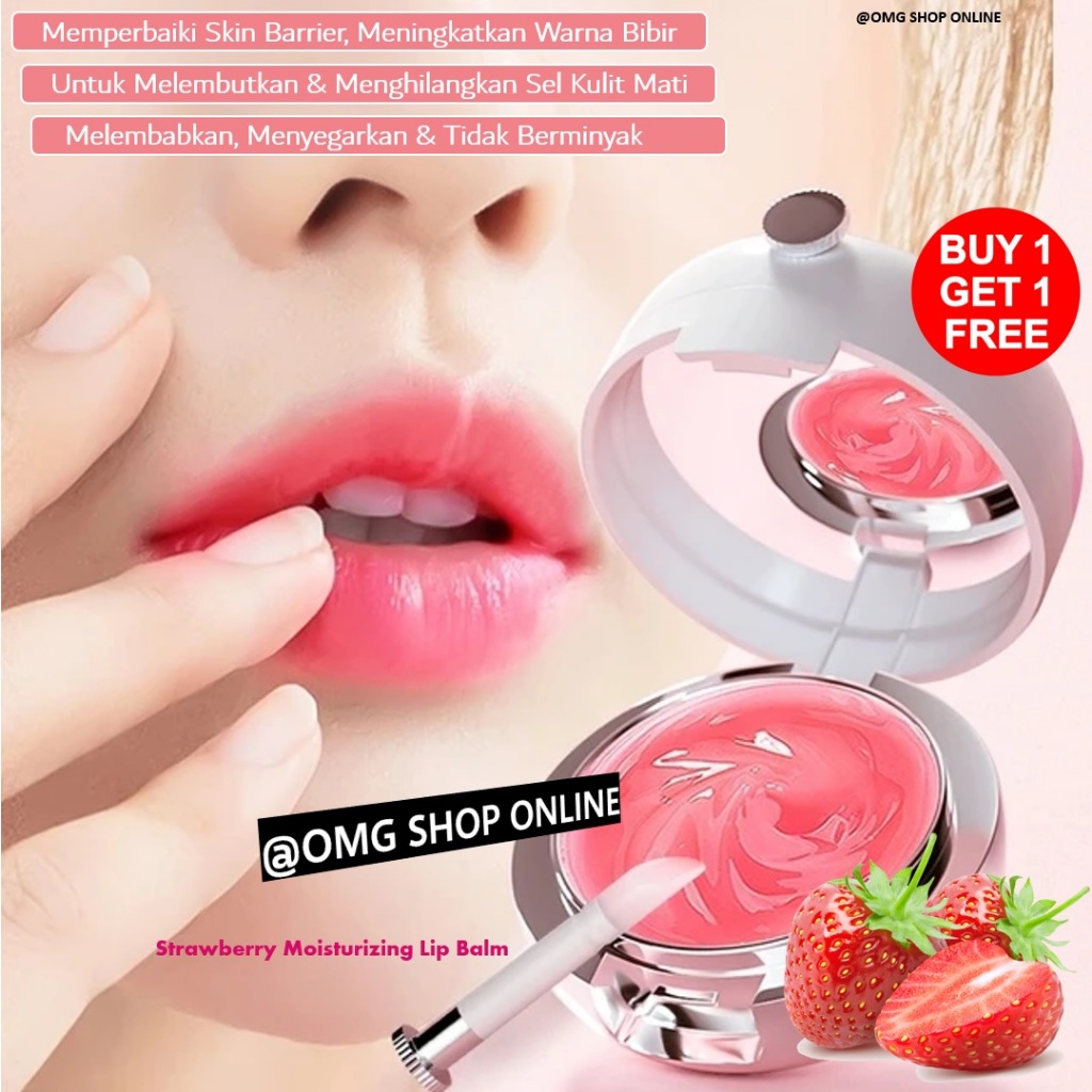 Beli 1 GRATIS 1 - Strawberry SPF Lip Balm Pemerah Bibir Hitam Ampuh TERMURAH Lipbalm SPF Liptint Lip