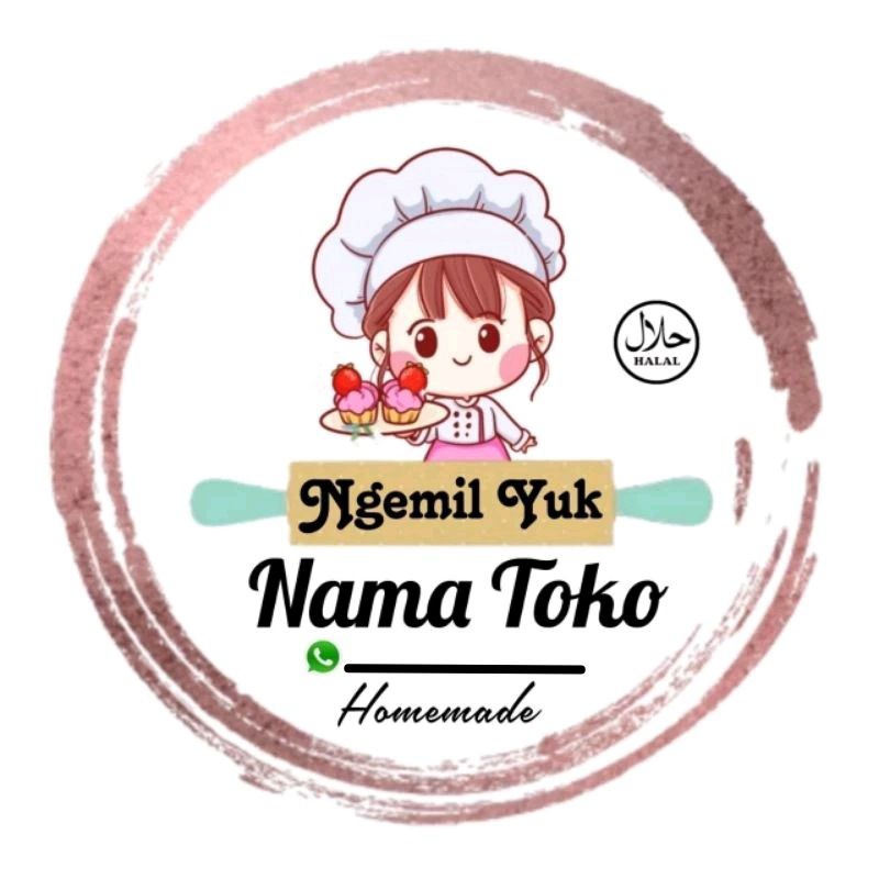 

(MINIMAL ORDER 100 BUAH) STIKER PRODUK KEMASAN CEMILAN / KUE / KUE KERING