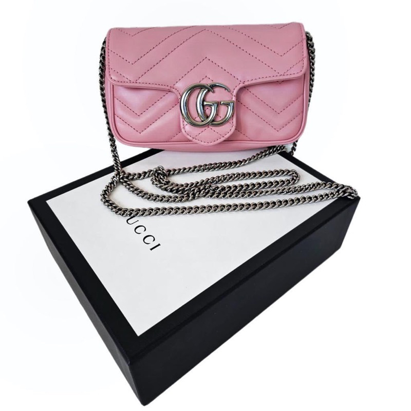 Gucci marmont Pink Super mini  [ GUCCI ]