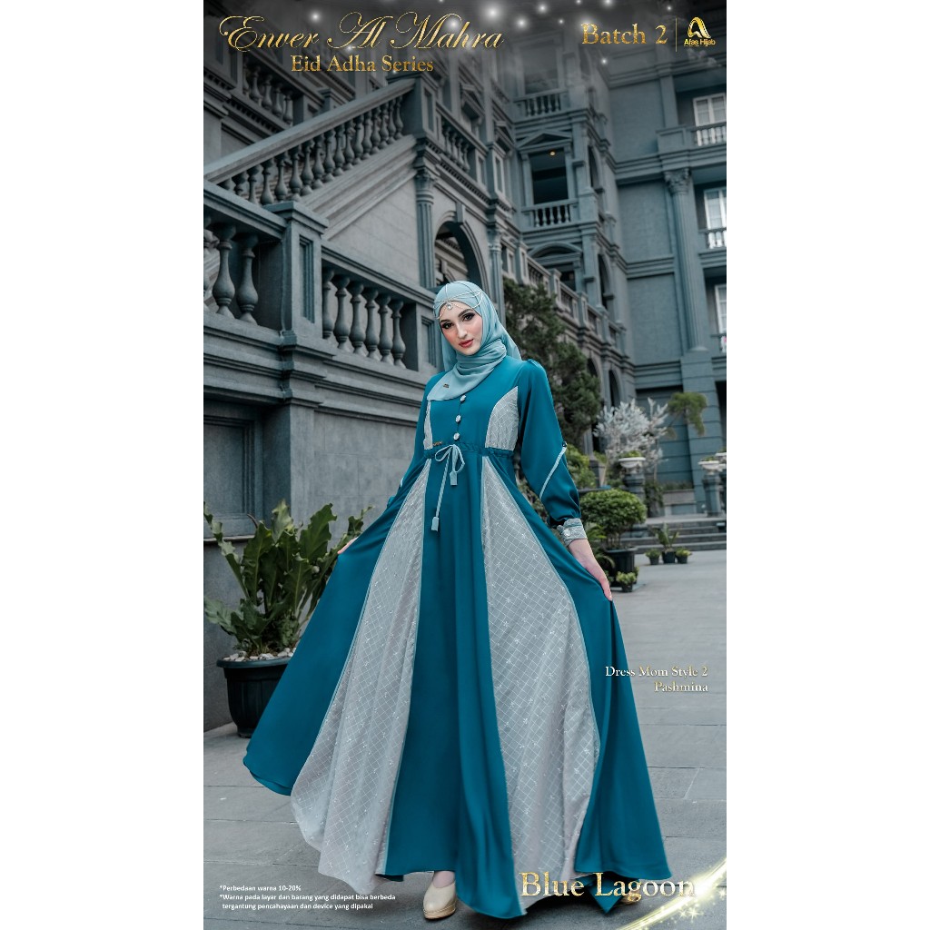 gamis syari muslimah dewasa Enver Al Mahra dress style 2 outer Afas hijab sarimbit keluarga couple  