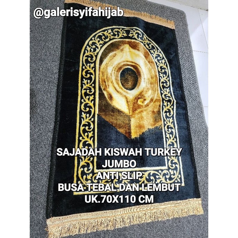 SAJADAH KISWAH HITAM TURKI BUSA TEBAL JUMBO