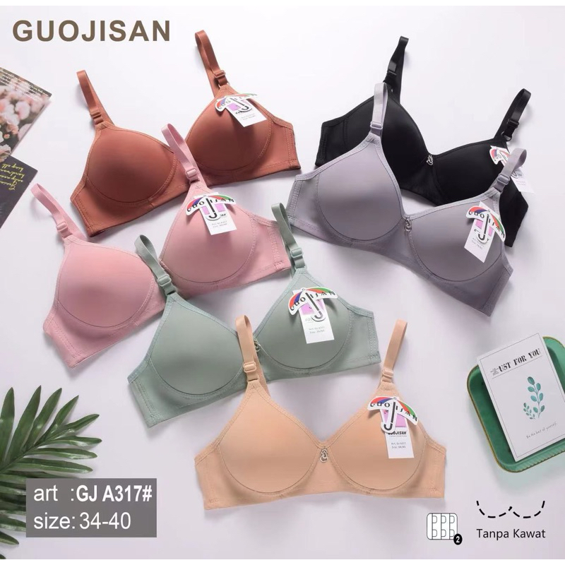 BRA WANITA TANPA KAWAT SUPER SOFT GUOJISAN BH PEREMPUAN POLOS CUP A