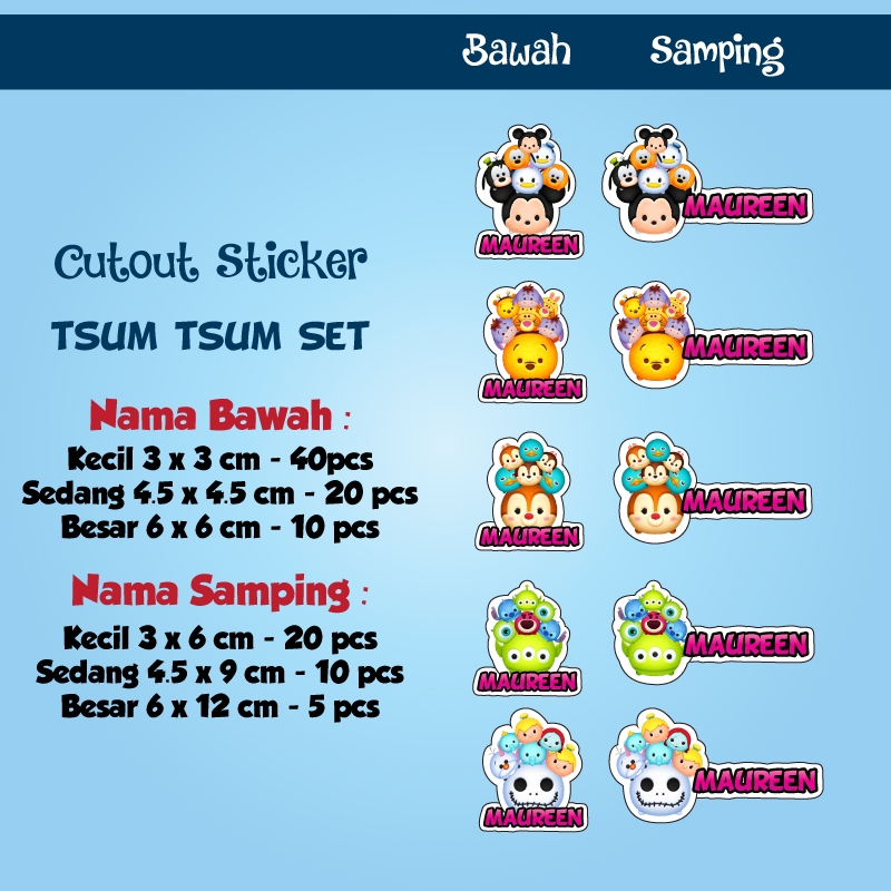 

sticker nama cutout tsum tsum