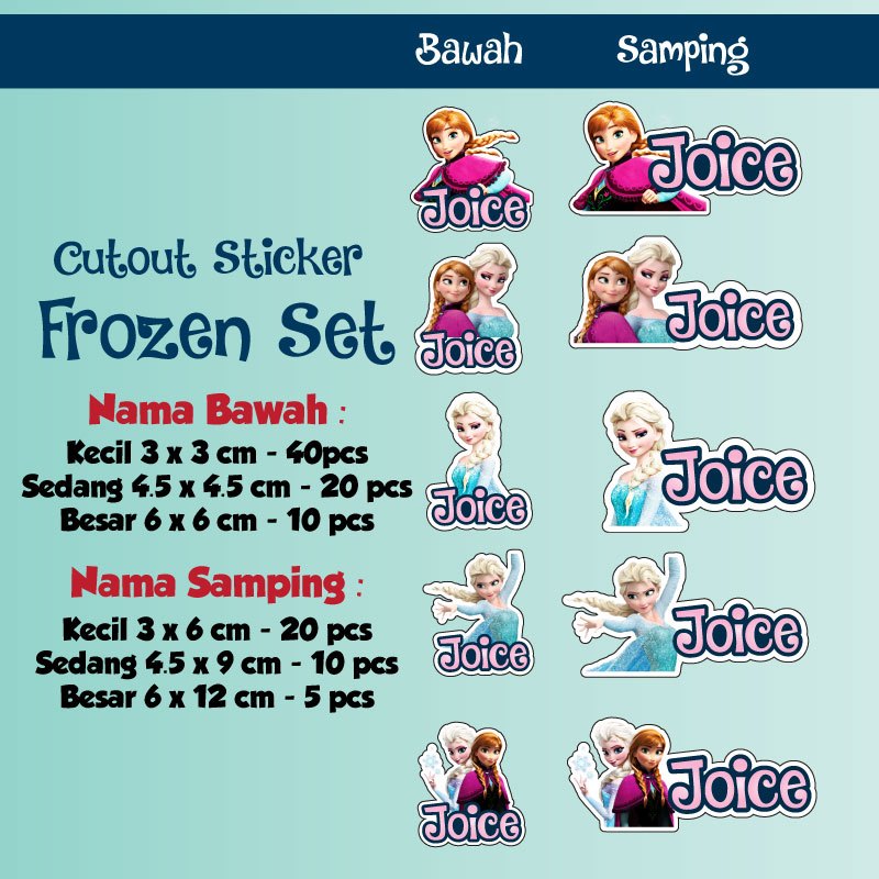 

sticker nama cutout frozen