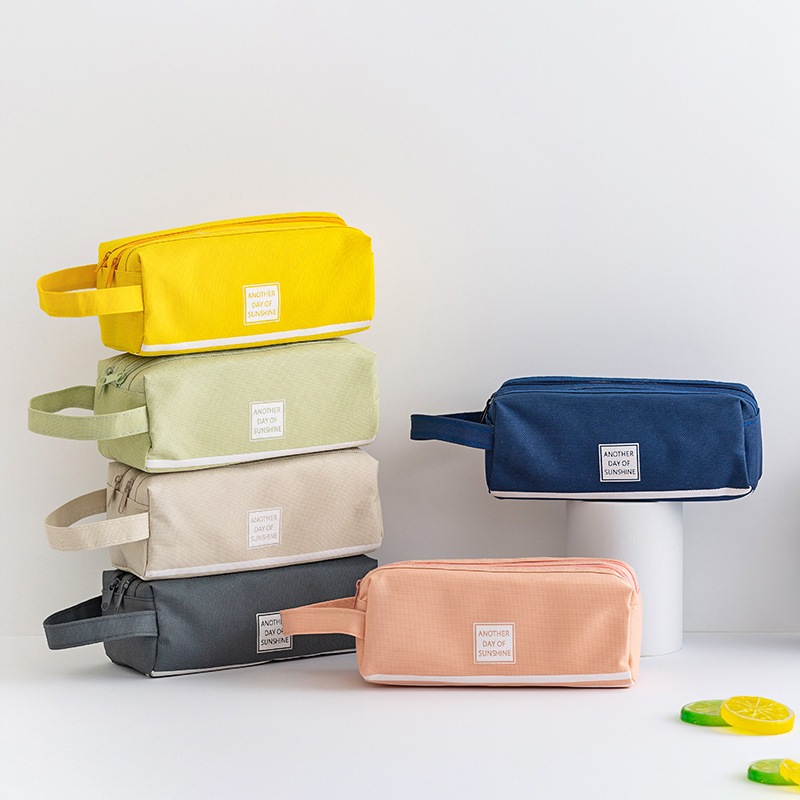 

Kotak Tempat Penyimpanan Alat Tulis 2 Pouch dan Stationery Dual Zipper