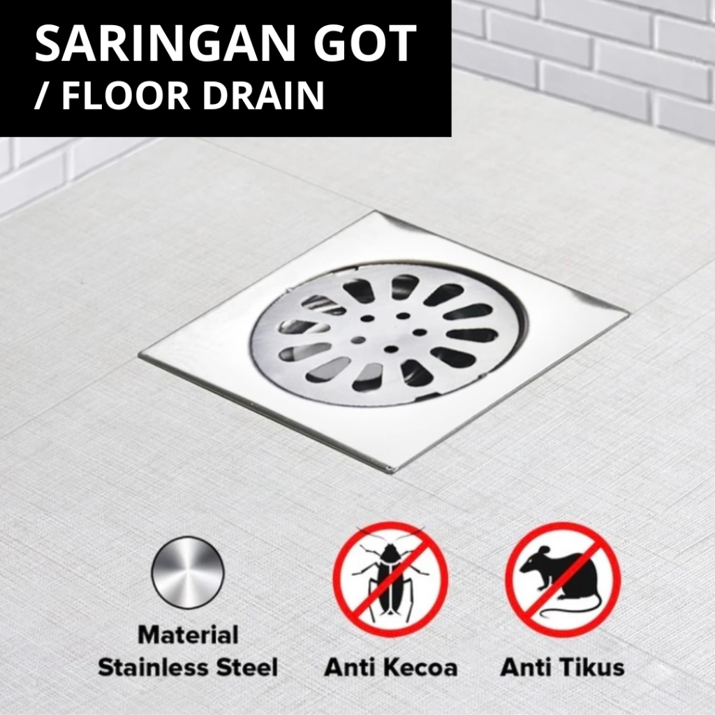 Saringan Got Stainless CAB Floor Drain Afur Kamar Mandi Anti Kecoa / Tikus