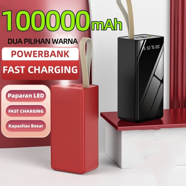 dajibasb Power Bank 100000mah Powerbank Fast Charging Type C PowerBank 2 USB 100000 mAh Fast Chargin