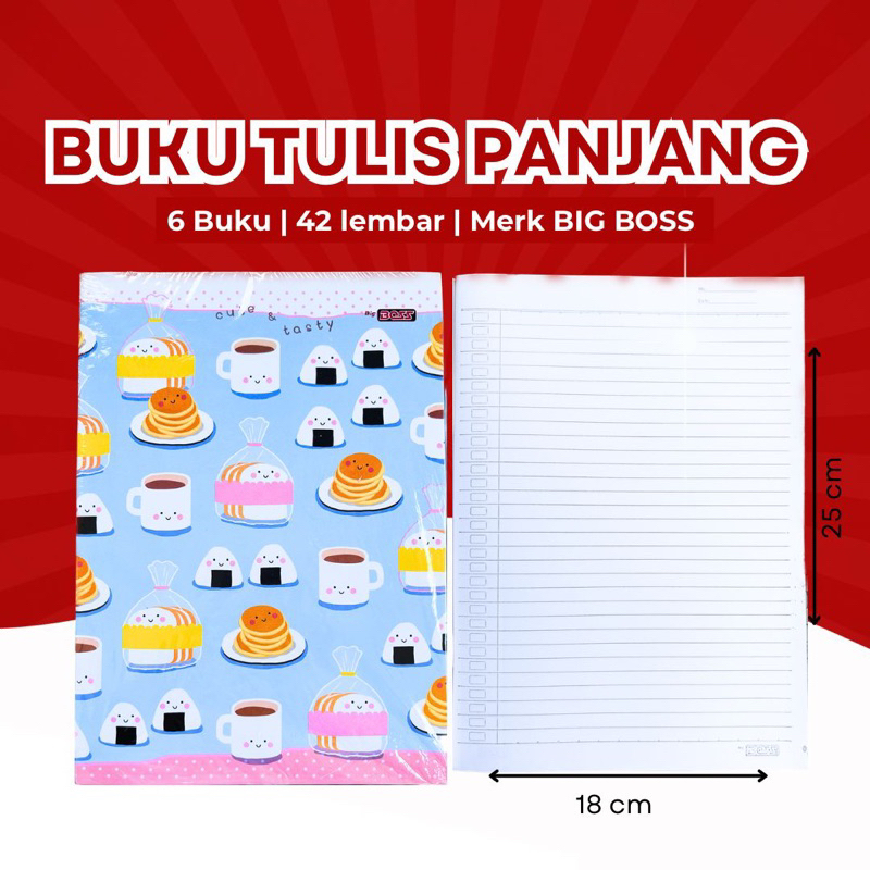 

BUKU TULIS ISI 42 LBR BIGBOSS PANJANG (6PCS)