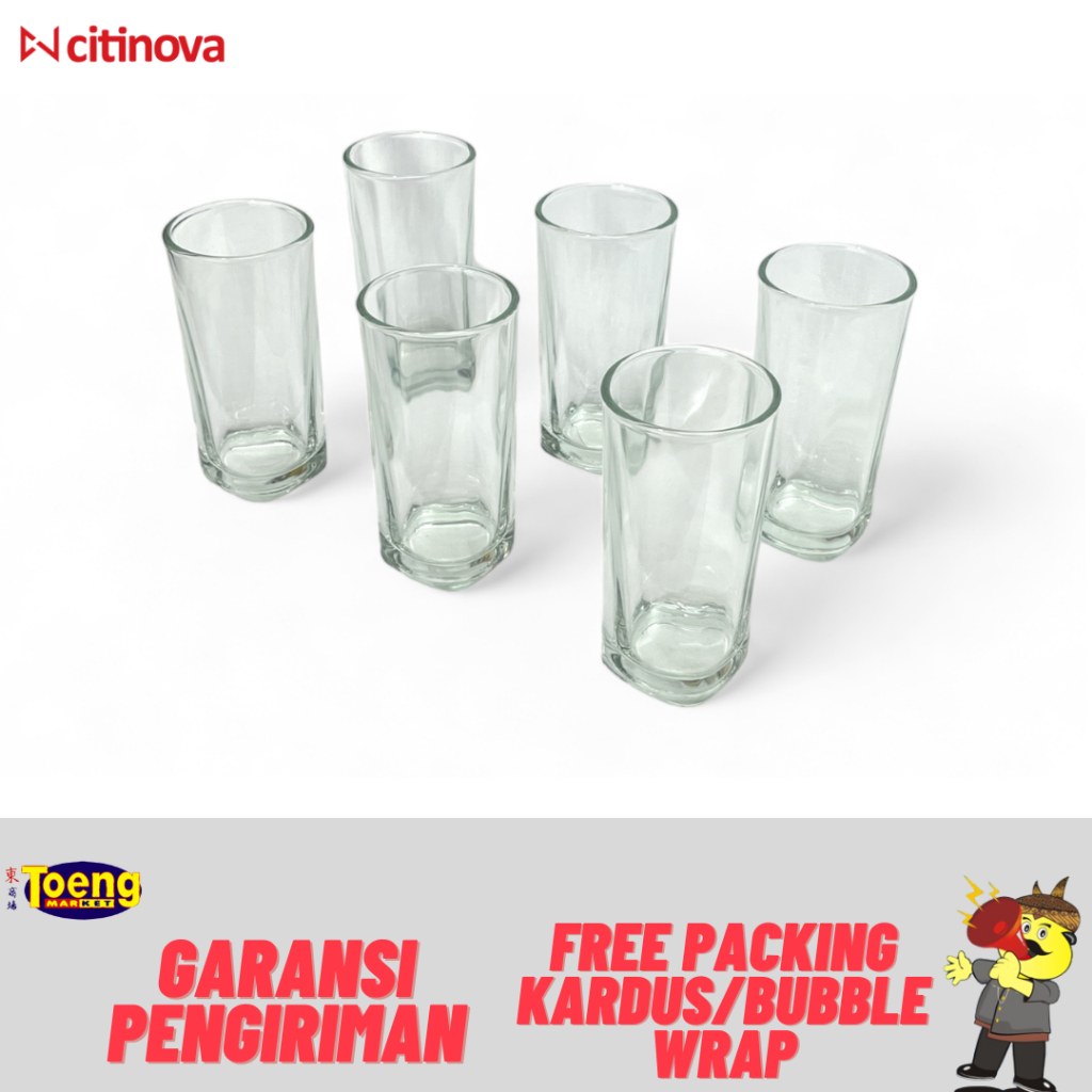 GELAS BEVERAGE HOKKAIDO PJ-129 SET6 CITINOVA / GELAS KACA