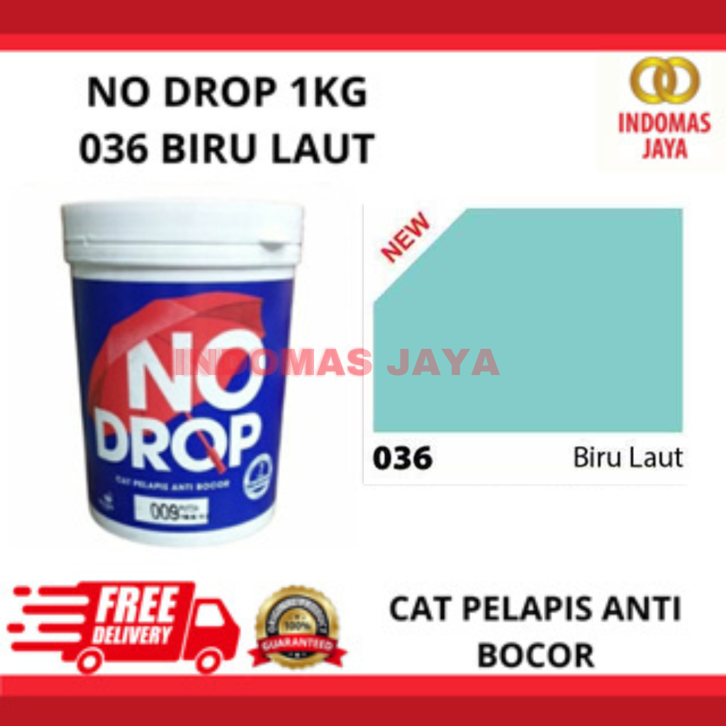 CAT ANTI BOCOR KEDAP AIR WATERPROOFING 1KG 1 KG biru laut 036 NODROP / NO DROP 1KG GALONAN BIRU LAUT