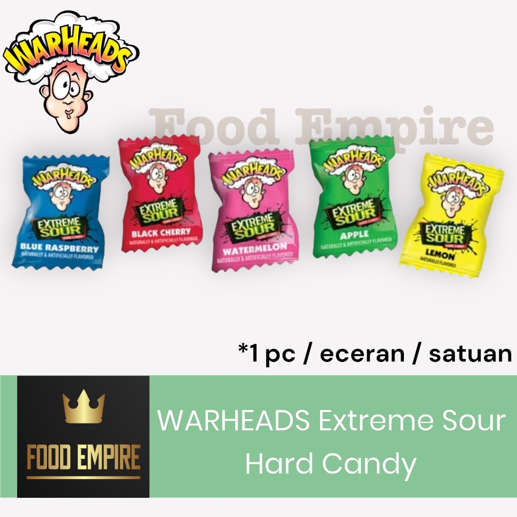 

( 1 pc / Satuan ) WARHEADS Extreme Sour Hard Candy | Eceran | Permen Asam | USA