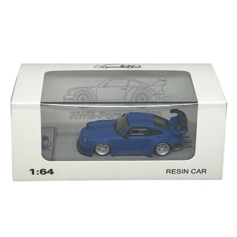 Qidian 64 Porsche RWB 930 Resin Stella Artois Matt Blue