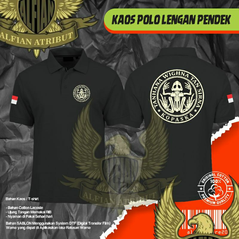 kaos kerah polo kopaska,kaos polo kopaska lengan pendek,kaos atasan lengan pendek kopaska