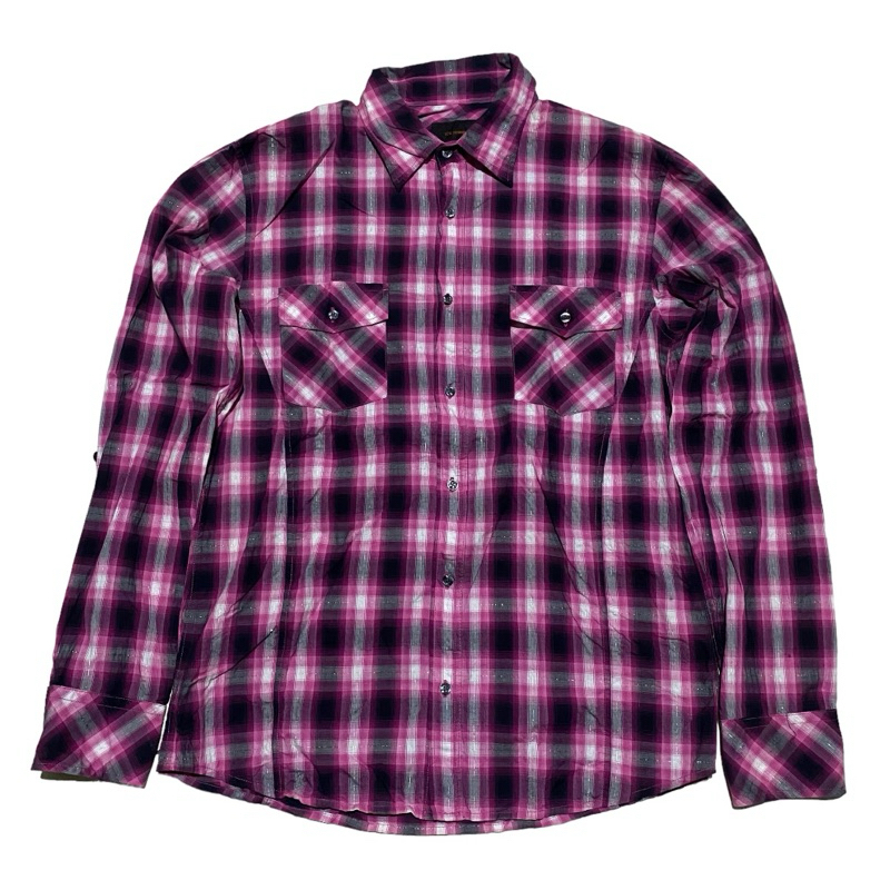 TETE HOMME Issey miyake black pink checked shirt