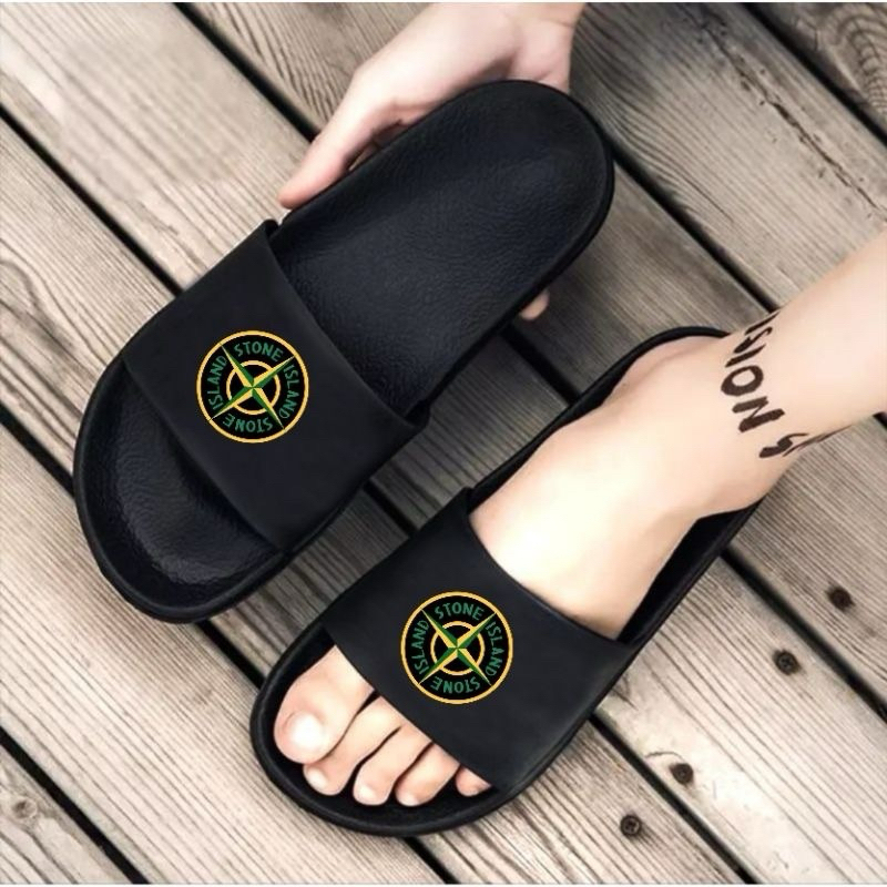 SANDAL SLOP STONE ISLAND SANDAL LACOSTE SANDAL KARET MURAH THE NORT FACE SLOP SLIP ON PRIA/WANITA BR