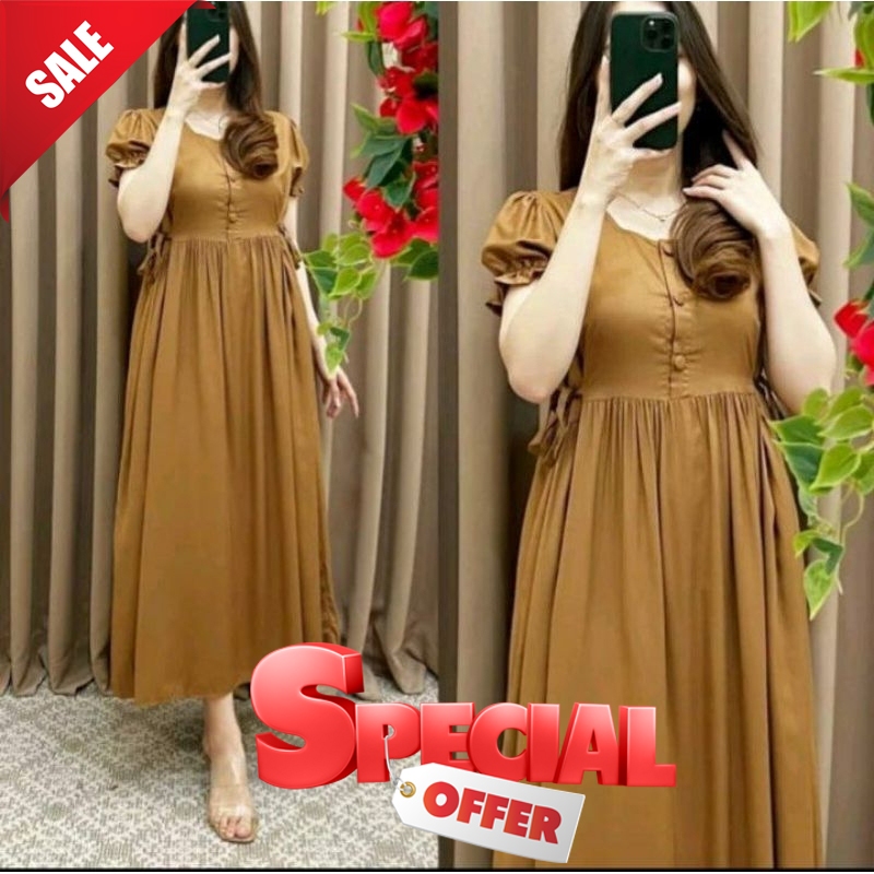 (PROMO) Dress Chibi Jumbo Polos Model Korean Style / Daster Rayon Jumbo Viral Tiktok / Termurah Shop
