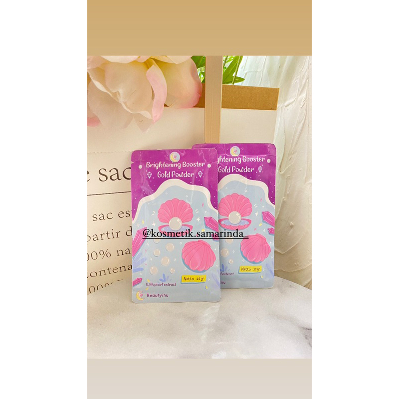 Beautyinu Brightening Booster Gold Powder Serbuk Pemutih Badan & Wajah