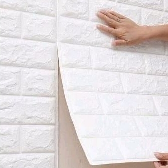 CNA Wallpaper Bata Putih / Wallpaper Dinding Tempel / Stiker Dekorasi Dinding Rumah