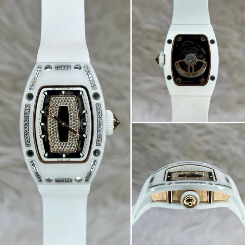 JAM TANGAN WANITA RICHARD MILLE DIAMOND AL WHITE AUTOMATIC SWISS ETA DIAMETER 33mm #Jamtanganwanita 