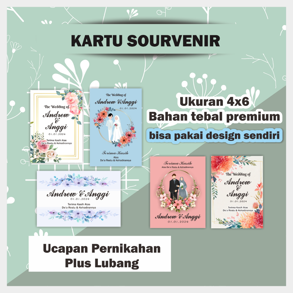 KARTU UCAPAN TERIMAKASIH PERNIKAHAN/KARTU NIKAH/KARTU THANK YOU/ KARTU WEDDING