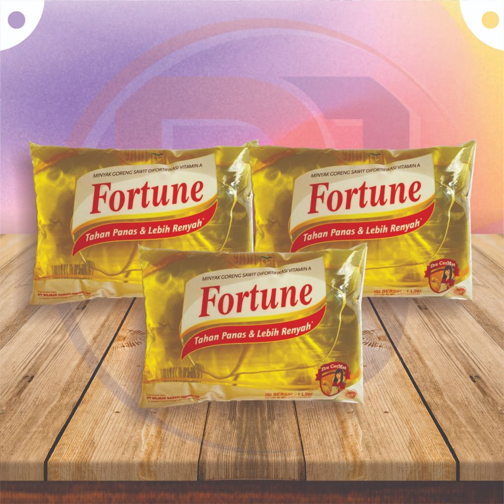 

Minyak goreng Fortune bantal 1 liter + Packing Kardus