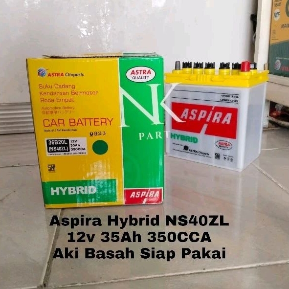 Aki Mobil Suzuki Karimun, Baleno, Ciaz Accu ASPIRA Hybrid NS40ZL 35Ah Accu Basah Siap Pakai