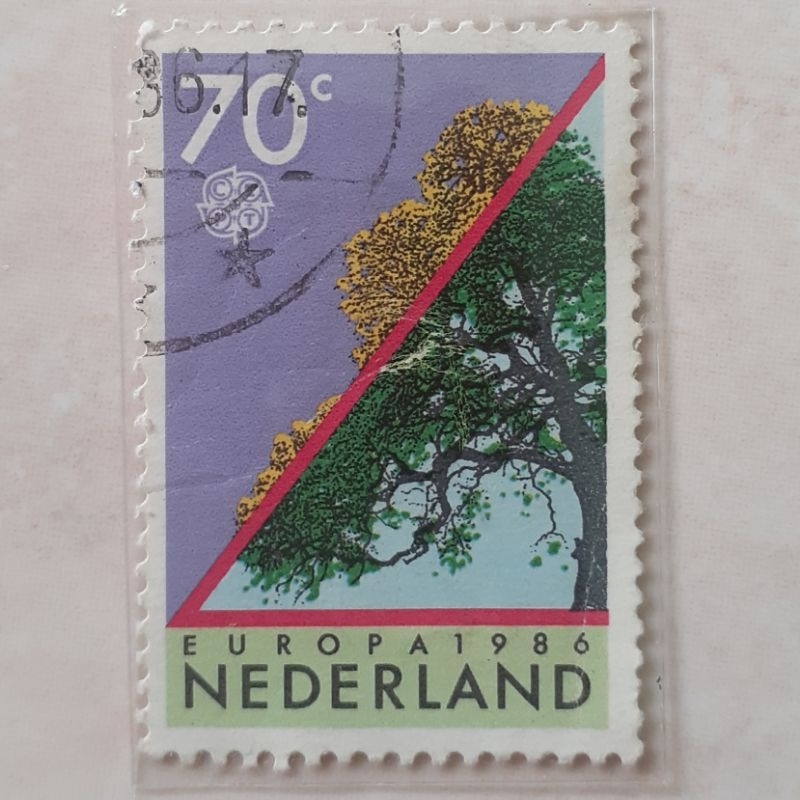 

Perangko Belanda Europa (C.E.P.T.) 1986 - Protection of the Environment (Tree with Discoloured Crown) Tahun 1986