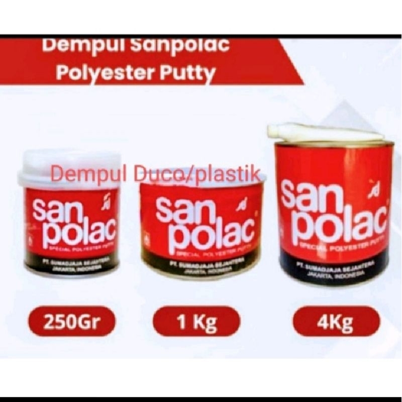 Dempul Plastik/Dempul Mobil/Dempul Duco San Polac 4KG