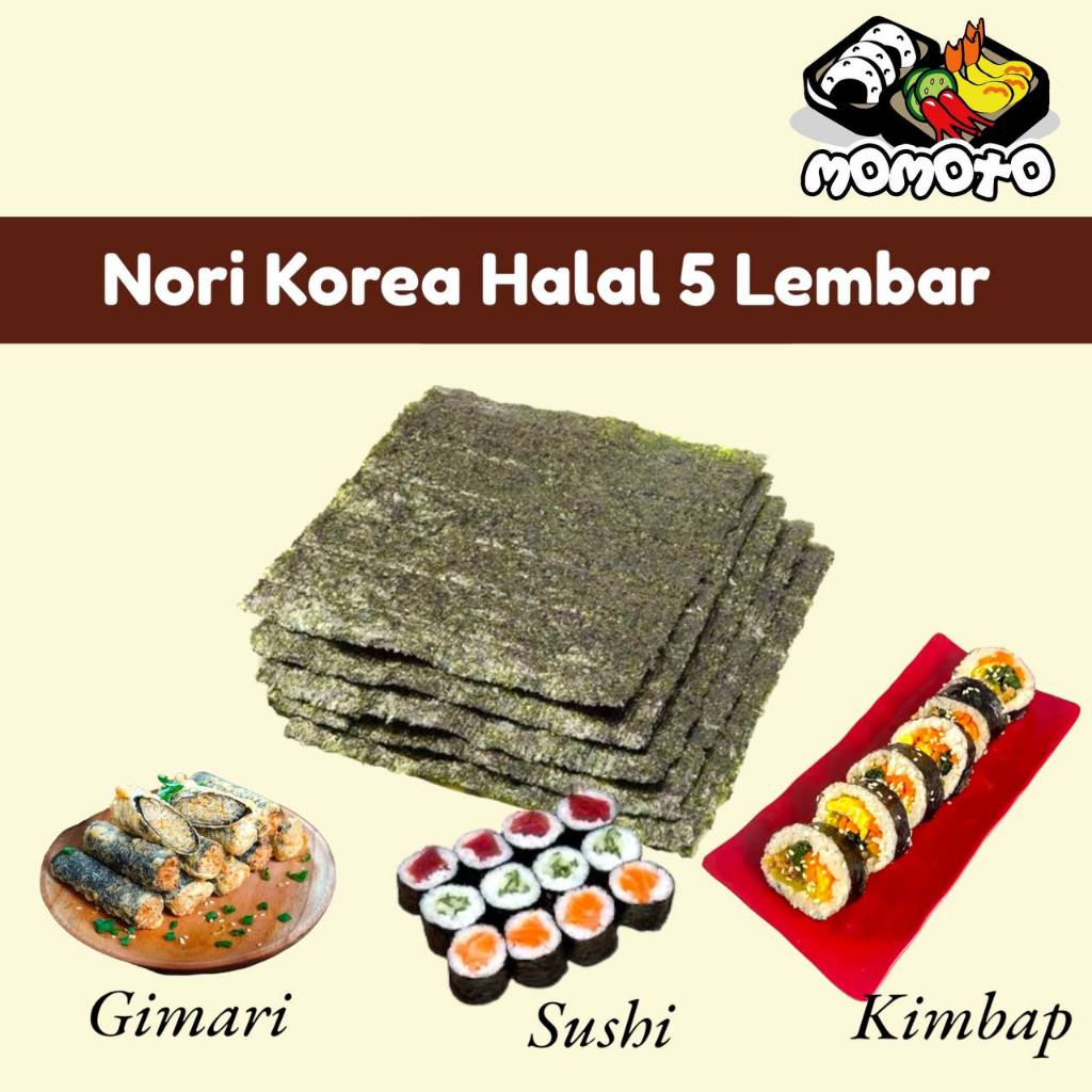

Maknyuss1 Momoto Nori Korea Roasted Seaweed Halal 5 Lembar Sushi Kimbap Gimbap Dimsum Gimari