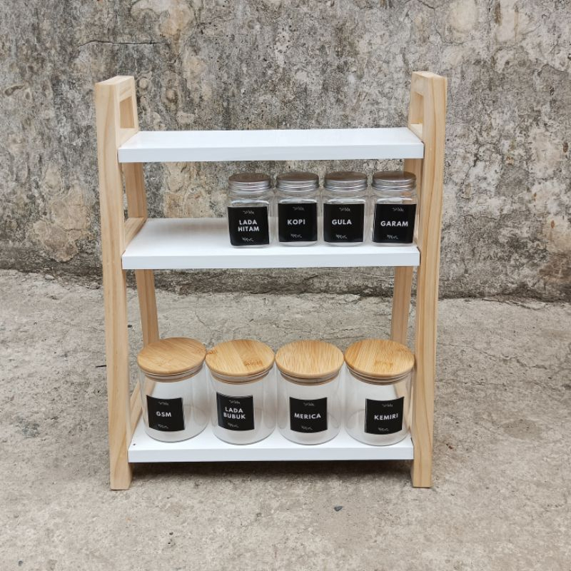 Rak Toples Bumbu Dapur 2 Tingkat Airaa Rak Serbaguna