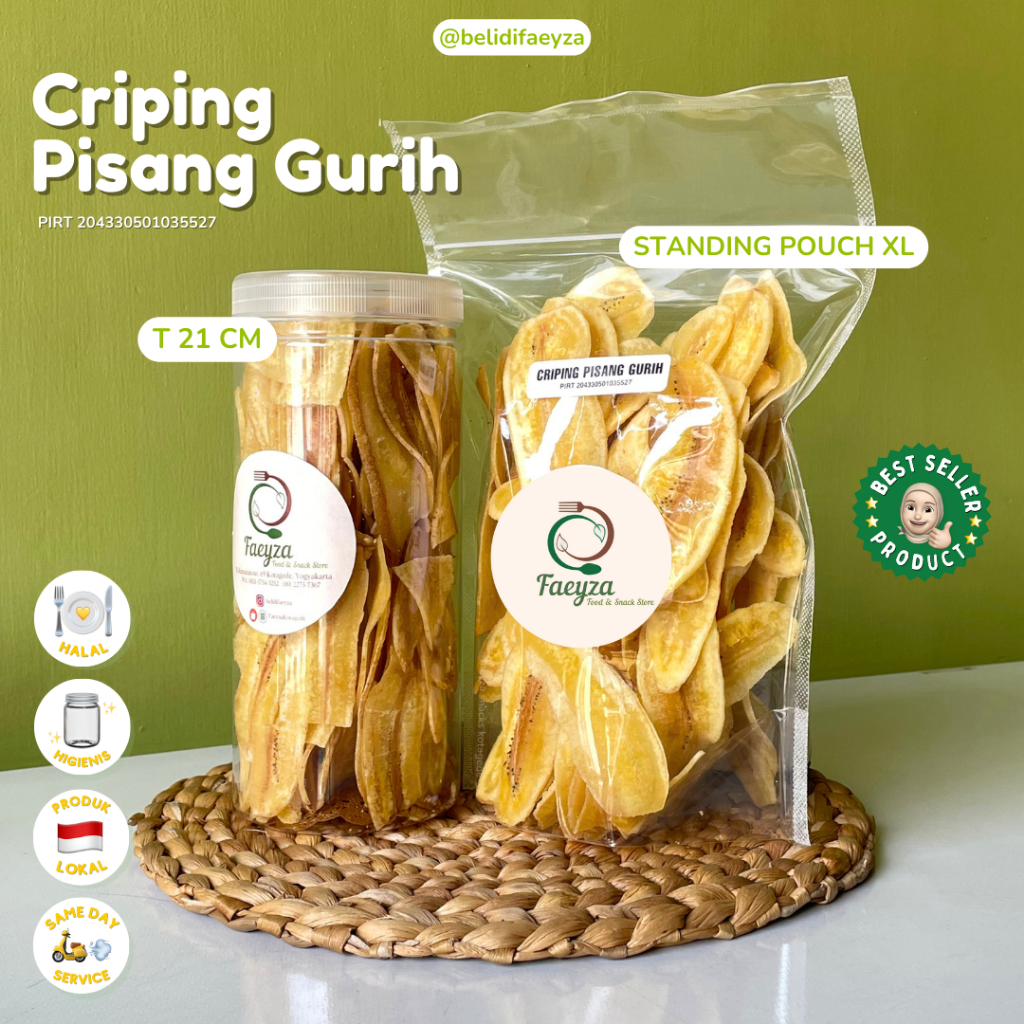 

[] Kripik Criping Pisang Kepok Gurih - Roti Kue Kering Cemilan Manis Cookies Murah Hampers Khas Jogja Jawa Tengah