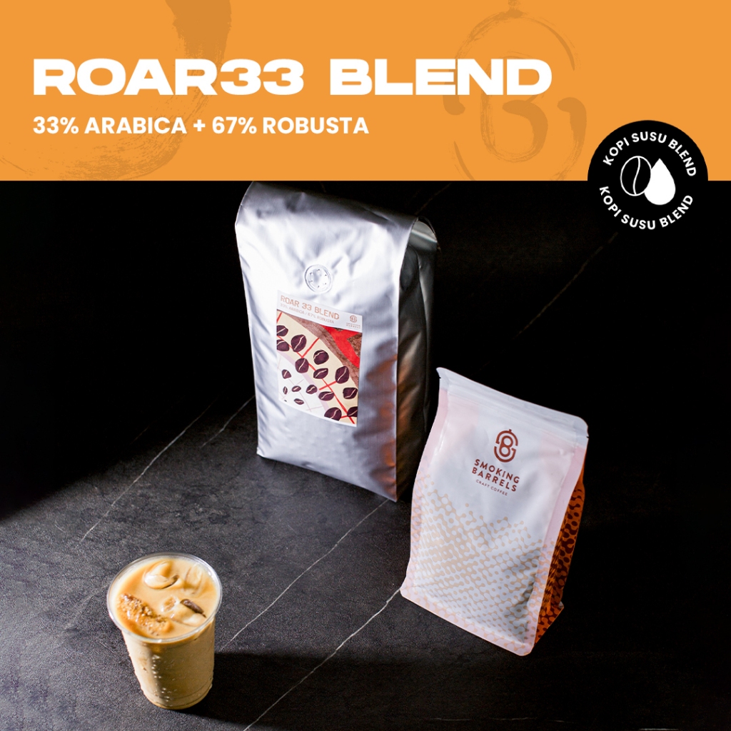 

ROAR 33 BLEND 1KG -Dark Roast Bubuk/Biji Kopi Es Kopi Susu Arabica Roasted Coffee Bean House Blend - SB Craft Coffee
