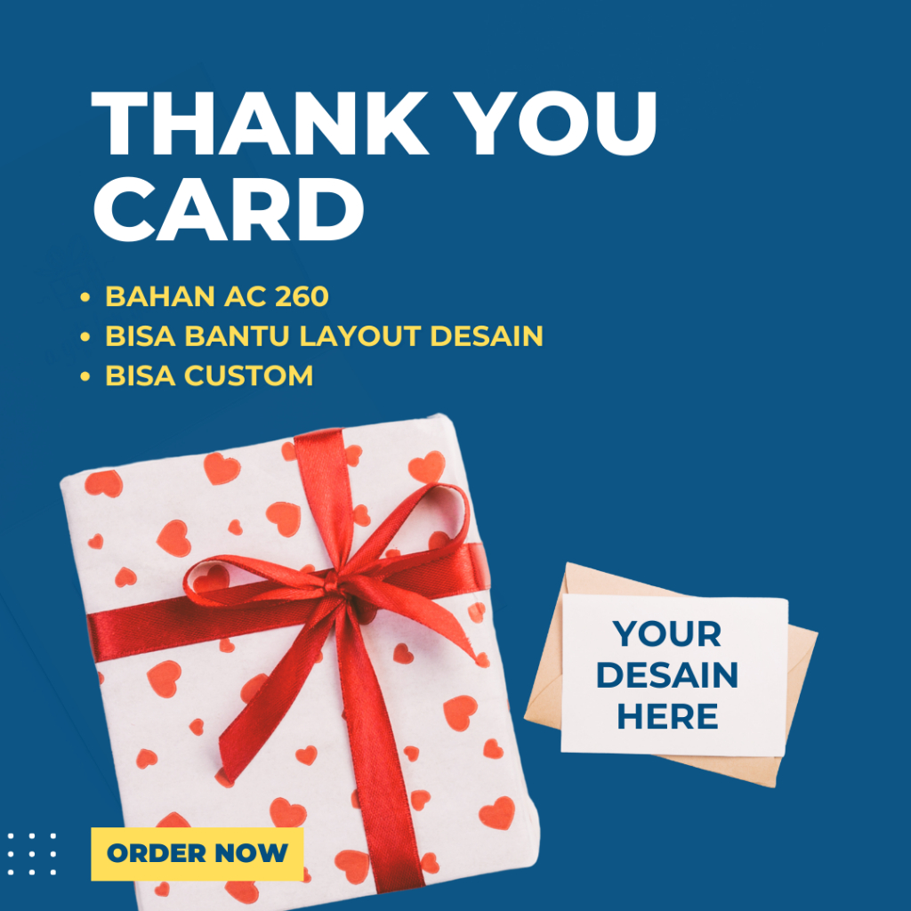 

Thank You Card Custom Bahan Art Karton 260 Gsm