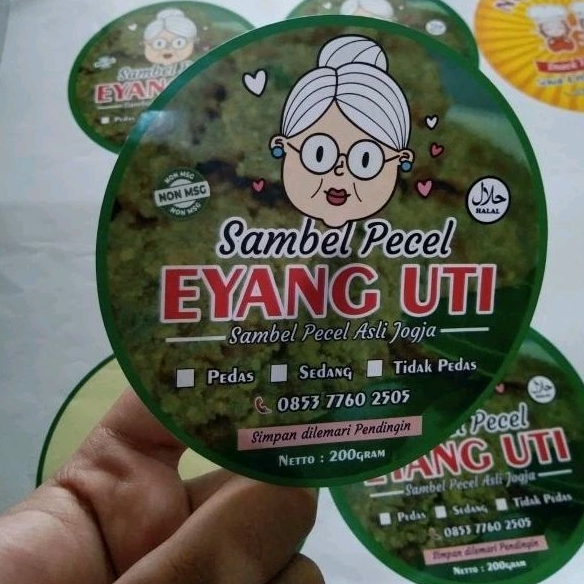 

Cetak stiker kromo custom+cutting/ lebel makanan minuman free desain
