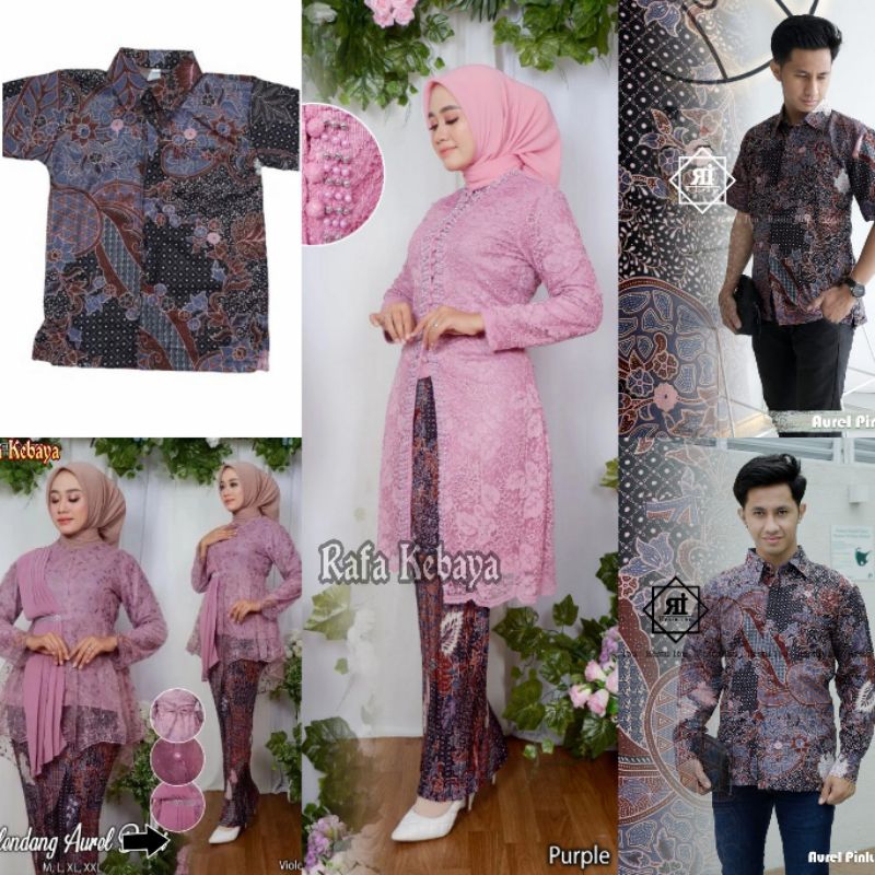 Penawaran Terbatas Couple Kebaya Tunik Kancing Seribu/Kebaya Selendang / Baju Batik Couple Motif