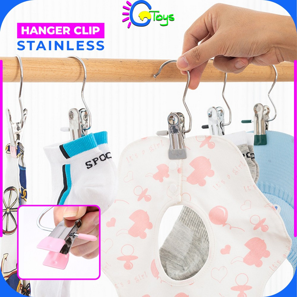 CR-C1052 Jepit Gantungan Jemuran Mini Serbaguna Gantungan Baju Jepit Besi / Pants Hanger Clip Stainl