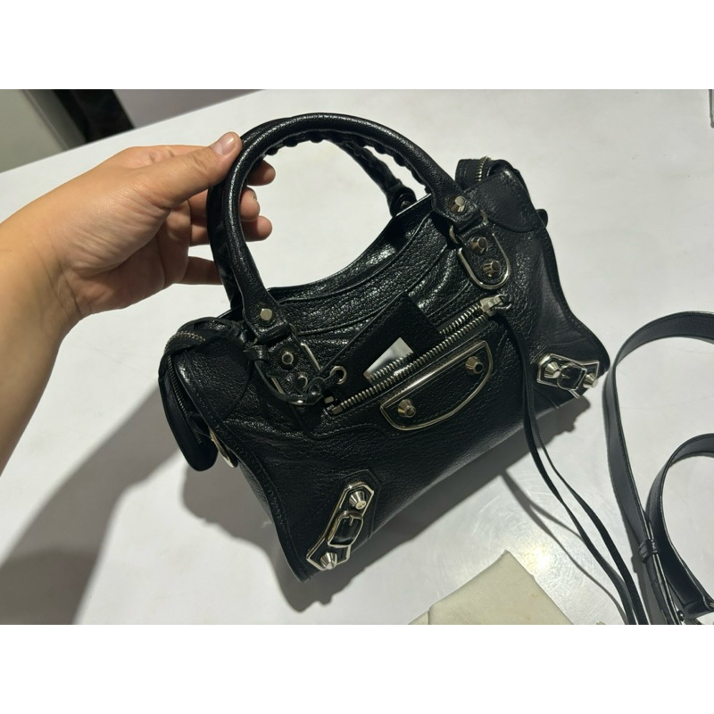Balenciaga mini city silver shw 2018 black