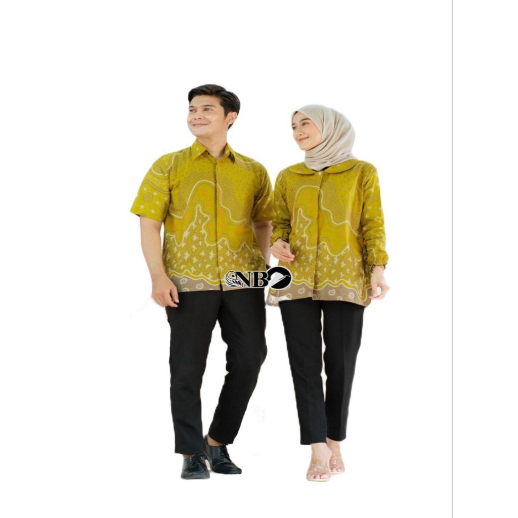 COUPLE Baju Batik Sarimbit Pria Wanita Modern KatunPremium Motif Tamara Model Terbaru 2024 Murah Mew