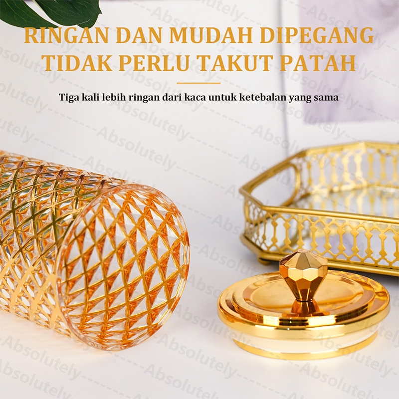 Toples Makanan Serbaguna Toples Akrilik Kedap Udara Toples Estetik Toples Kedap Udara Toples Gold